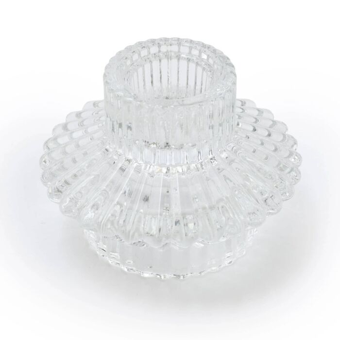 Candlelight Two Way Glass Tealight/Taper Candle holder